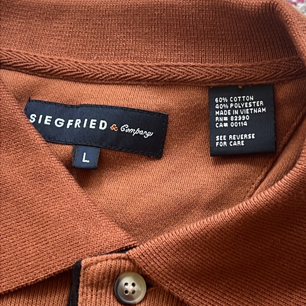 NWT Mens Large Siegfried Saddle Burnt Orange Pullover Jacket Sweatshirt - Picture 8 of 9